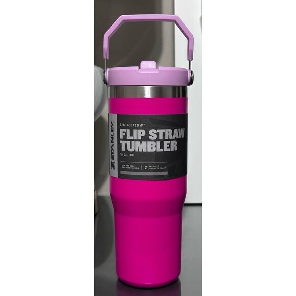 Stanley Ice Flow Flip Straw Tumbler 30oz, CAMELIA PINK - Picture 1 of 4